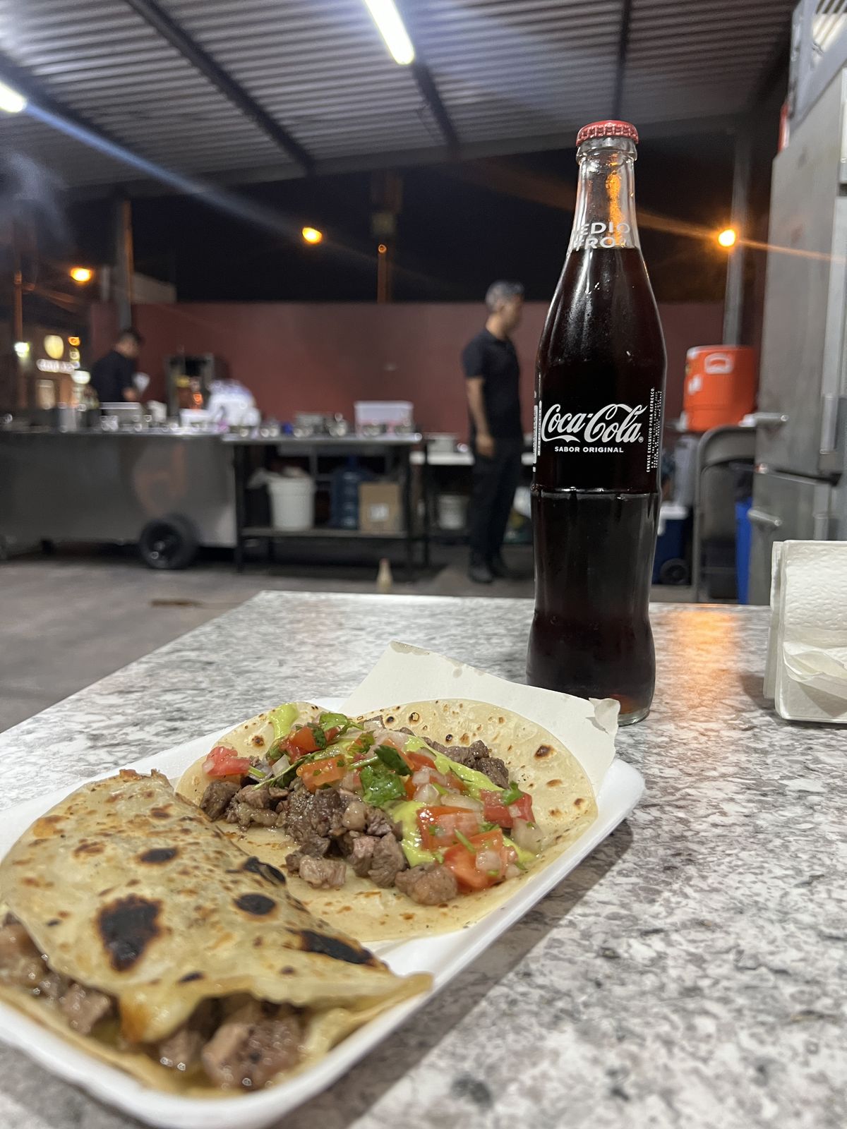 Tacos con refresco